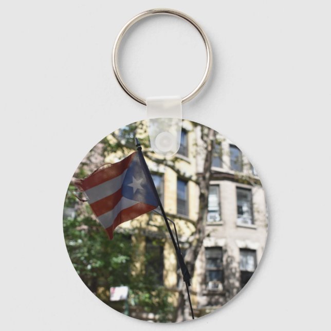 New York City Puerto Rican Flag Upper West Side NY Key Ring (Front)