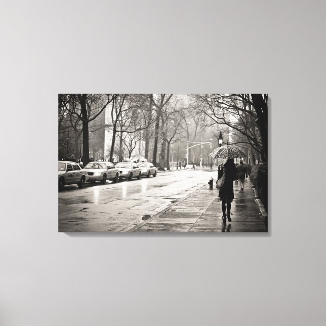 New York City - Rainy Day in Greenwich Village Canvas Print (Front)