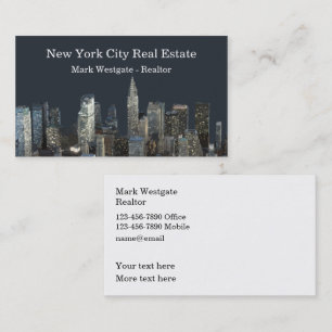 New York City Realtor Double Side Business Card