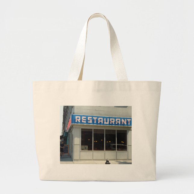 New York City Restaurant - Manhattan Large Tote Bag (Front)