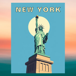 New York City Retro Statue of Liberty Postcard
