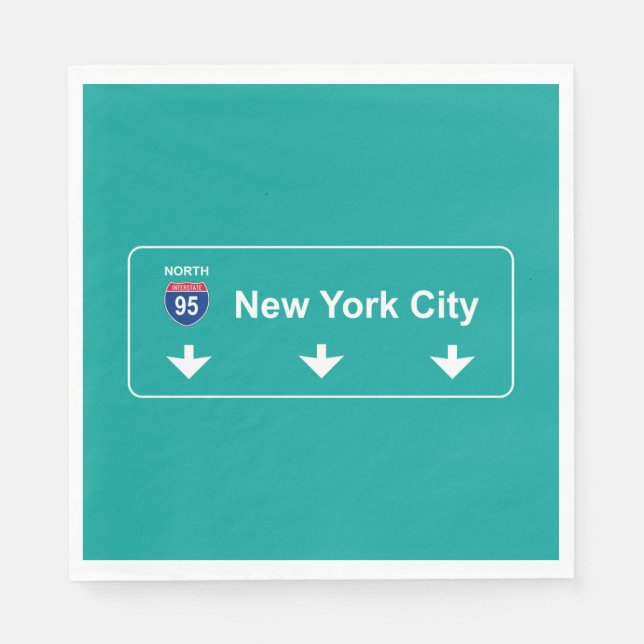New York City Road Sign Napkin (Front)
