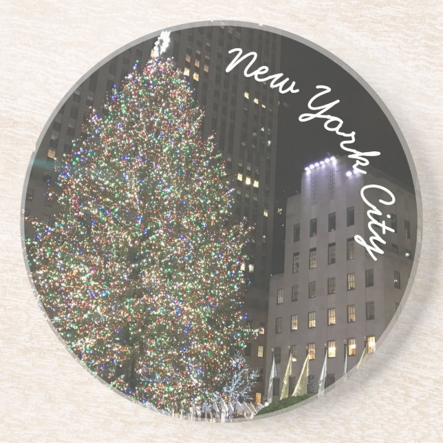 New York City Rockefeller Center Christmas Tree NY Coaster (Front)