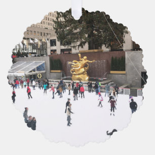 New York City Rockefeller Centre Ice Skating Rink Tree Decoration Card