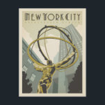 New York City | Rockefeller Centre Postcard<br><div class="desc">Anderson Design Group is an award-winning illustration and design firm in Nashville,  Tennessee. Founder Joel Anderson directs a team of talented artists to create original poster art that looks like classic vintage advertising prints from the 1920s to the 1960s.</div>