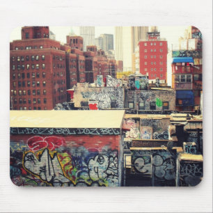 New York City Rooftops Covered in Graffiti Mouse Mat
