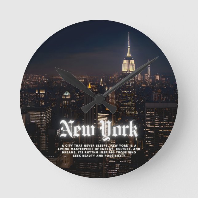 New York City  Round Clock (Front)