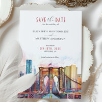 New York City Save-the-Date Brooklyn Bridge