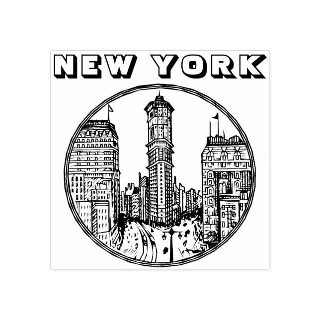 New York City Sibley Triangle Building Rubber Stam Rubber Stamp (Imprint)