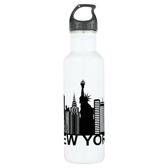 New York city silhouette 710 Ml Water Bottle (Front)