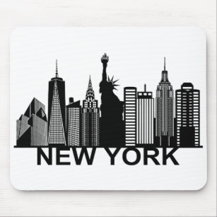 New York city silhouette Mouse Mat