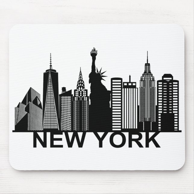 New York city silhouette Mouse Mat (Front)