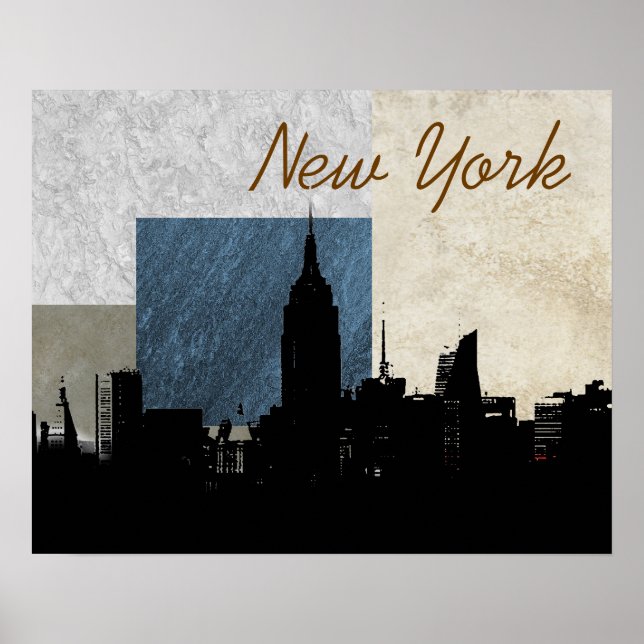 New York City Silhouette Pop Art Poster (Front)