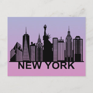 New York city silhouette Postcard