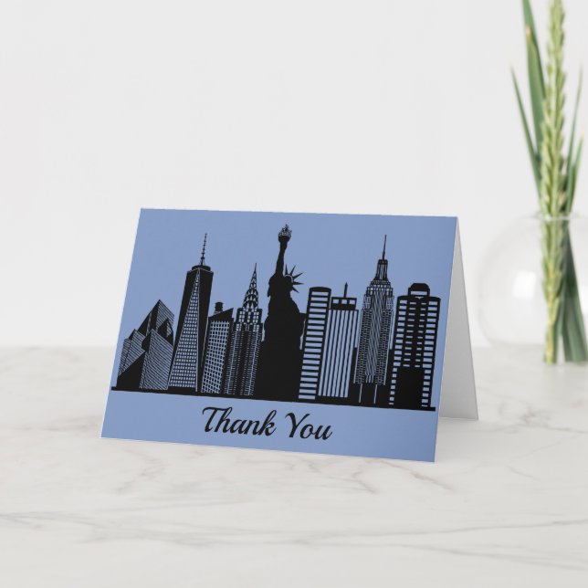 New York city silhouette Thank You Card (Front)