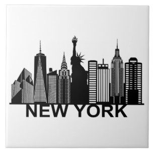 New York city silhouette Tile