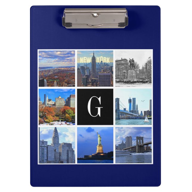 New York City Skyline 8 Image Photo Collage Clipboard (Front)