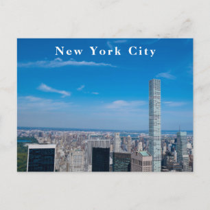 New York City Skyline and Central Park Aerial View Holiday Postcard
