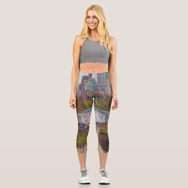 New York City Skyline and Central Park Capri Leggings (Front)