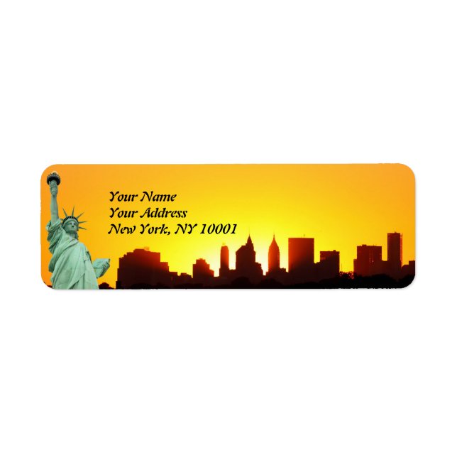 New York City Skyline and The Statue of Liberty (Front)