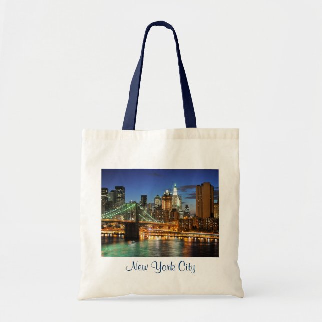 New York City Skyline at Night Budget Tote Bag (Front)