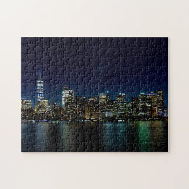 New York City Skyline at NIght | Custom Jigsaw Puzzle | Zazzle