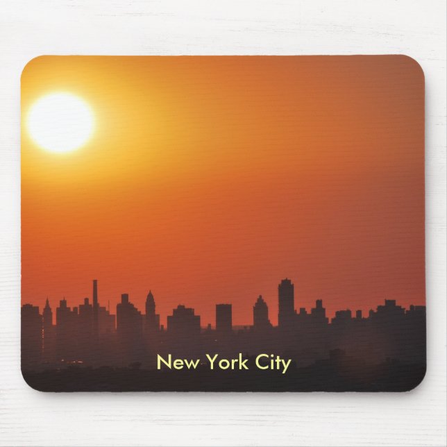 New York City skyline at sunset mouse pad (Front)