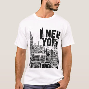 New York City Skyline – Black & White Streetwear T T-Shirt