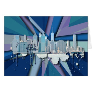 New York City Skyline   Blue 3D