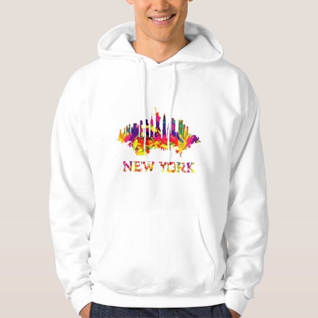 New York City skyline bright colourful Hoodie (Front)