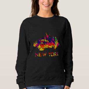 New York City skyline bright colourful Sweatshirt