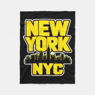 New york city skyline bronx queens manhattan state fleece blanket