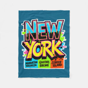 New york city skyline bronx queens manhattan state fleece blanket