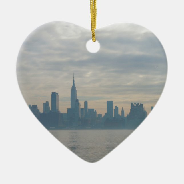 New york city skyline ceramic tree decoration (Front)