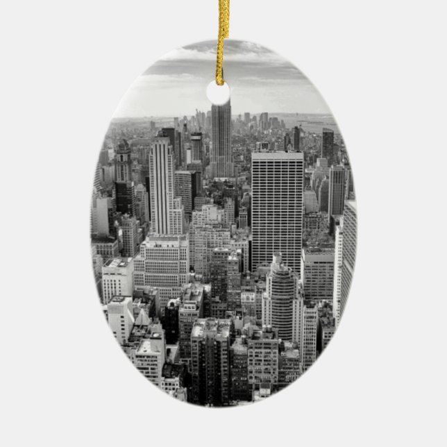 New York City Skyline Ceramic Tree Decoration (Front)