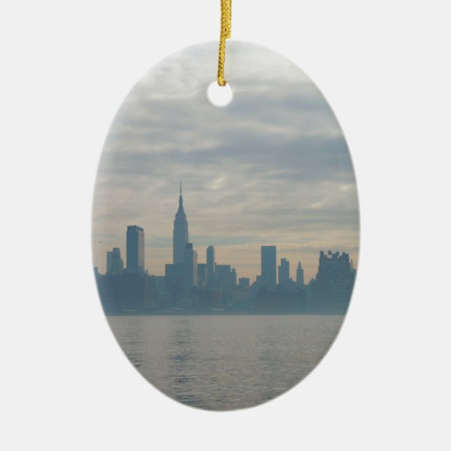 New york city skyline ceramic tree decoration (Front)