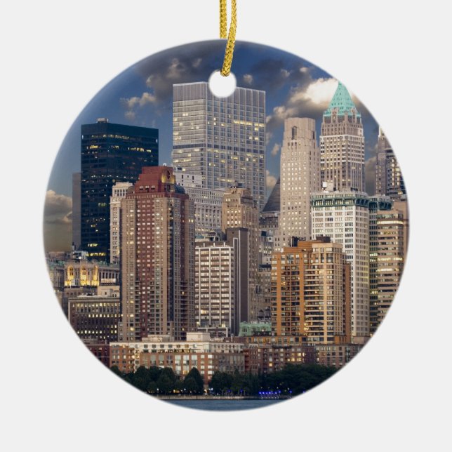 New York City Skyline Ceramic Tree Decoration (Front)