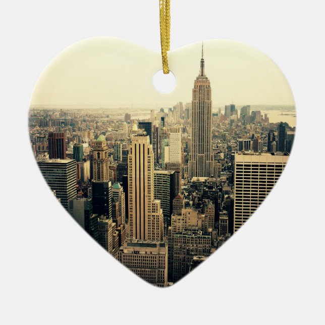 New York City Skyline Ceramic Tree Decoration (Front)
