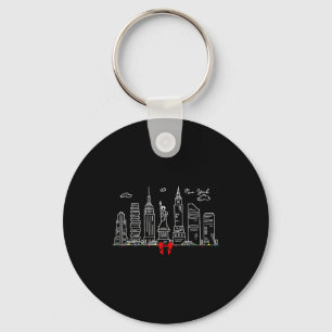 New York City Skyline Christmas Lights Nyc New Yor Key Ring