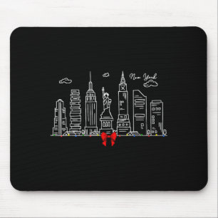 New York City Skyline Christmas Lights Nyc New Yor Mouse Mat