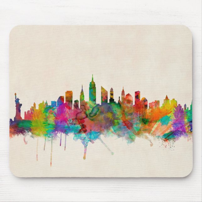 New York City Skyline Cityscape Mouse Mat (Front)