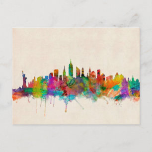 New York City Skyline Cityscape Postcard