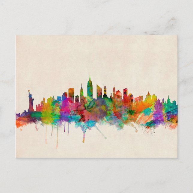 New York City Skyline Cityscape Postcard (Front)
