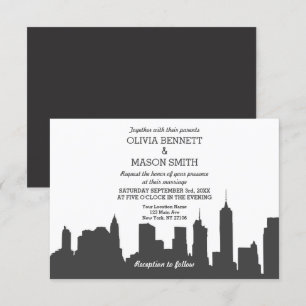 New York City Skyline Cityscape Wedding Invitation