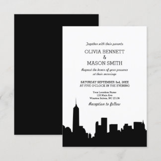 New York City Skyline Cityscape Wedding Invitation