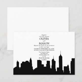 New York City Skyline Cityscape Wedding Invitation