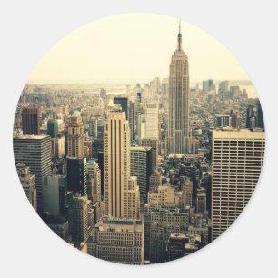 New York City Skyline Classic Round Sticker