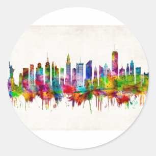 New York City Skyline Classic Round Sticker