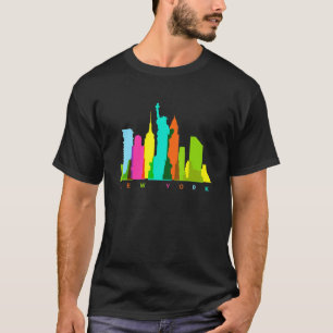 New York City Skyline Colourful New Yorker Citysca T-Shirt