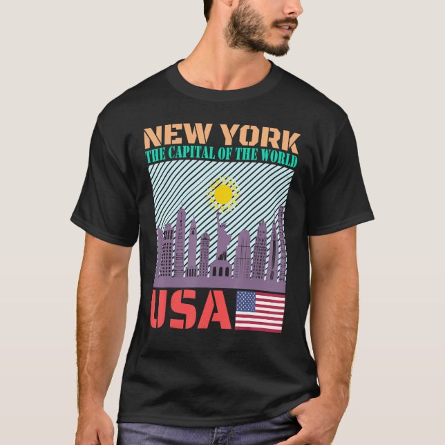 New York City Skyline Country City Skyline Landmar T-Shirt (Front)